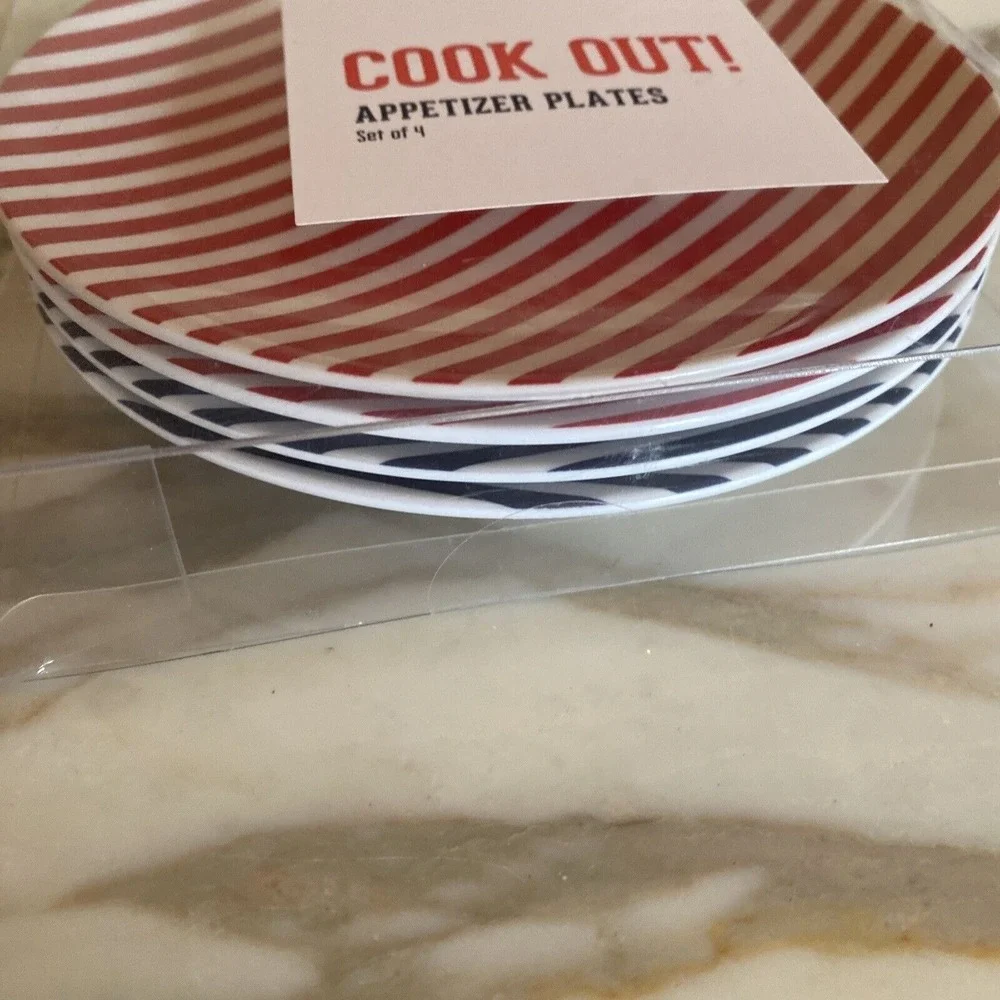 Martha Stewart‎ Collection Cook Out! Melamine Appetizer Plates Set Of 4